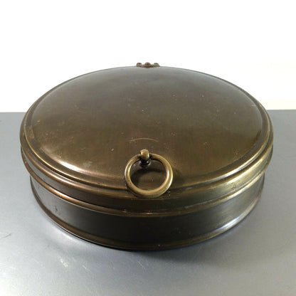 MID CENTURY Messing 50er 60er Dose Deckeldose 24 cm