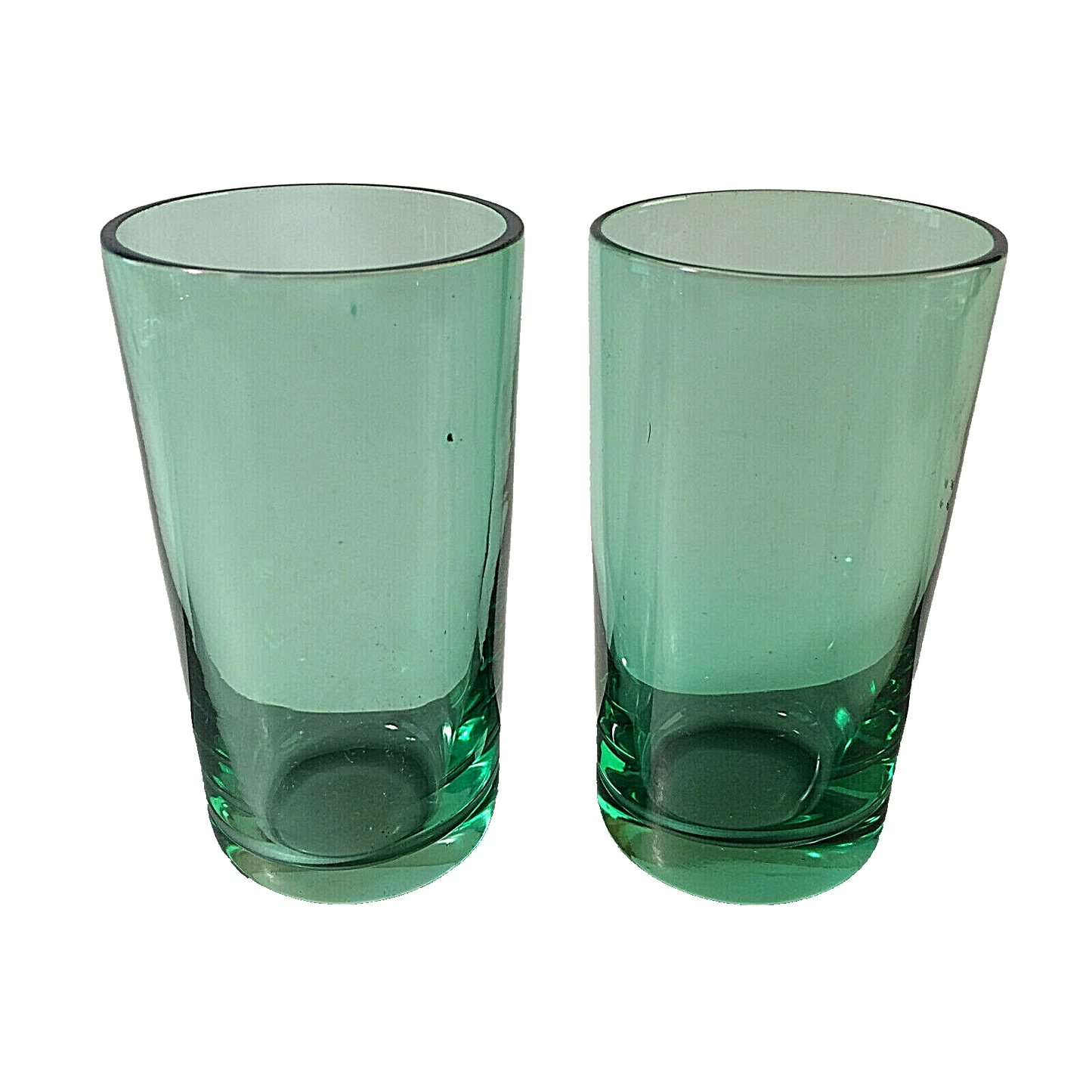 Grüne Gläser 10,2 cm Wassergläser Likörgläser Vintage grün 2 er Set 50er
