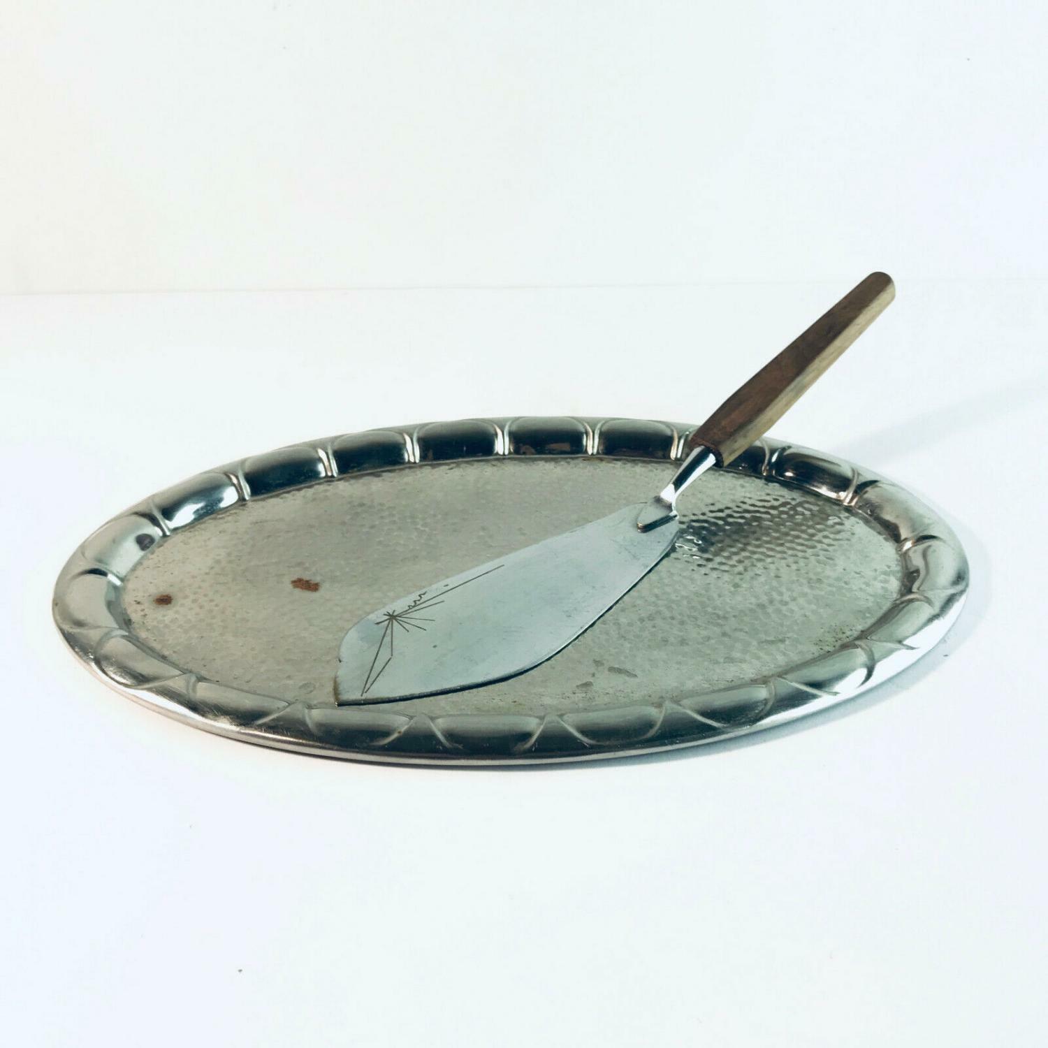 Tortenheber Kuchenheber 50er 60er HOLZ Teak MID CENTURY + Tablett