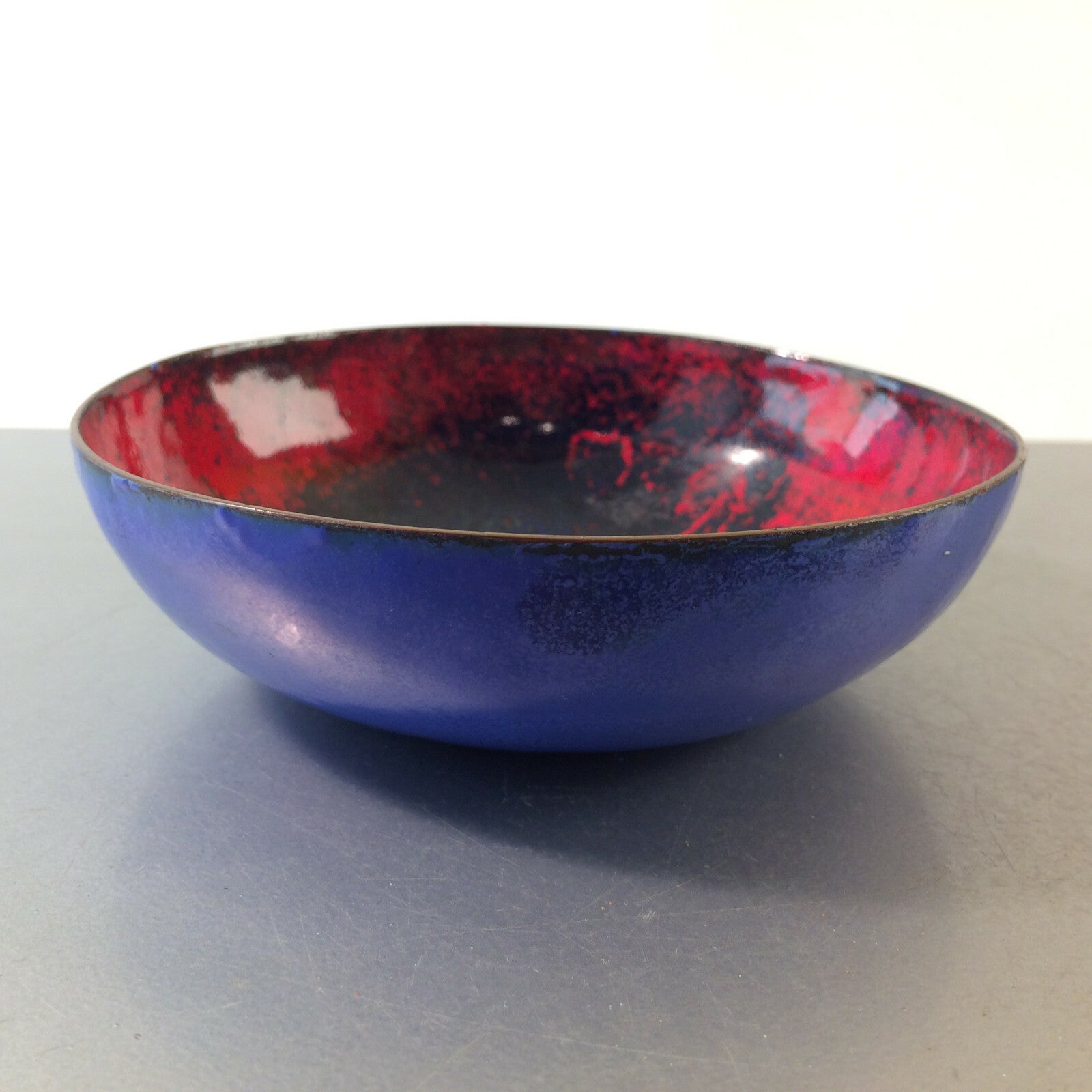 MID CENTURY Emaille Schale D 12 cm 50er Vintage Teller
