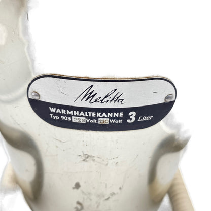 Melitta Warmhaltekanne 3 Liter Vintage 50er 60er Kippkanne Porzellan weiß
