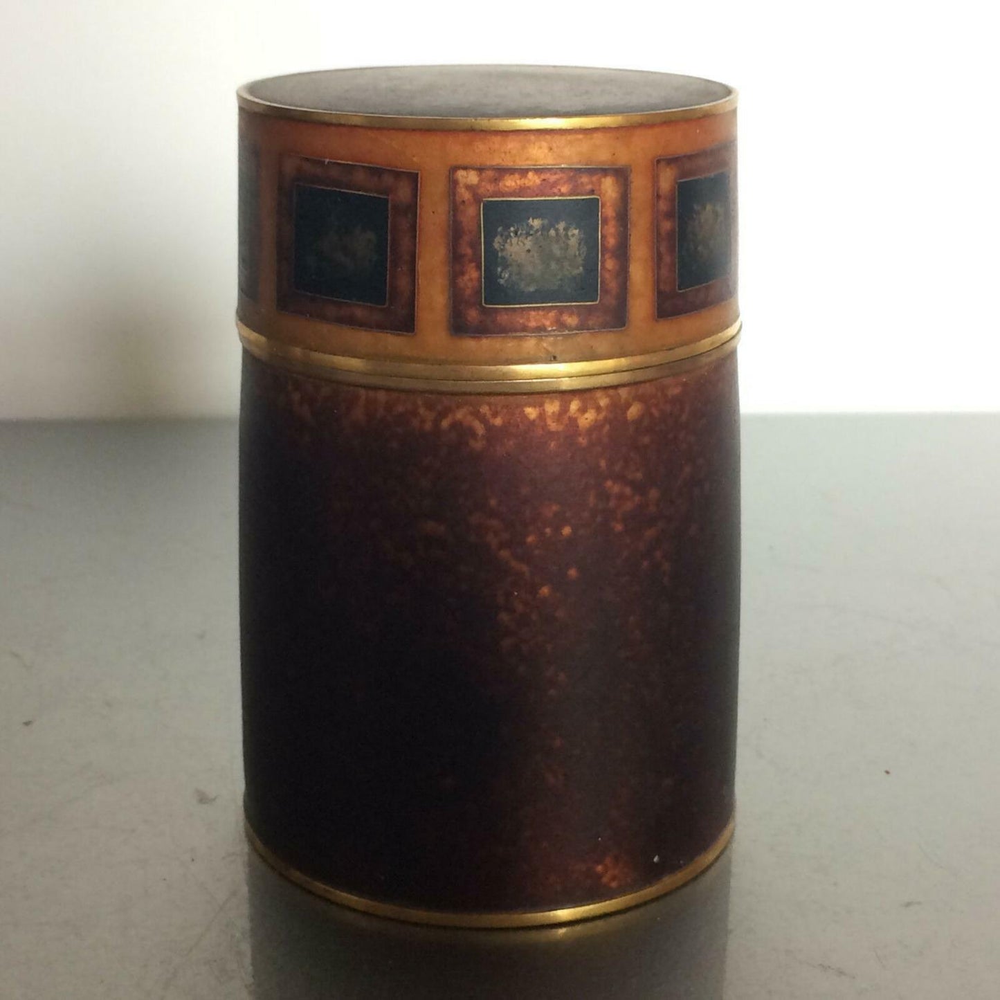 Käthe RUCKENBROD Dose Emaille 50er 60er Stegemaille Cloisonne Deckeldose