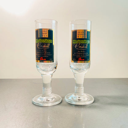 Gläser Glas Sonderedition 13 cm 2er Set Schnapsgläser Moskovskaya Wodka