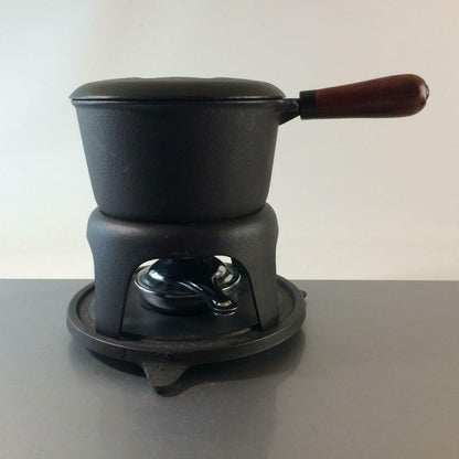 HP Käsefondue Topf Gusseisen mit Stövchen Eisen Metall Vintage FONDUE