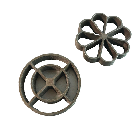 Gusseisen Eisen Vintage Design 60er Untersetzer Blume rund Set D 7,5