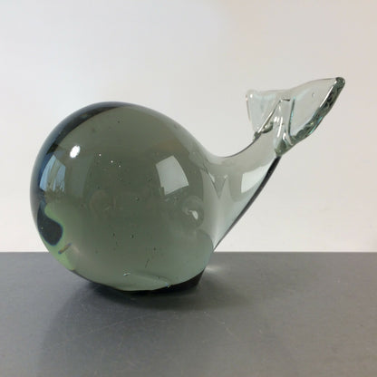 Glaswal Rauchglas L 10,5  cm Wal Fisch Glas Vintage