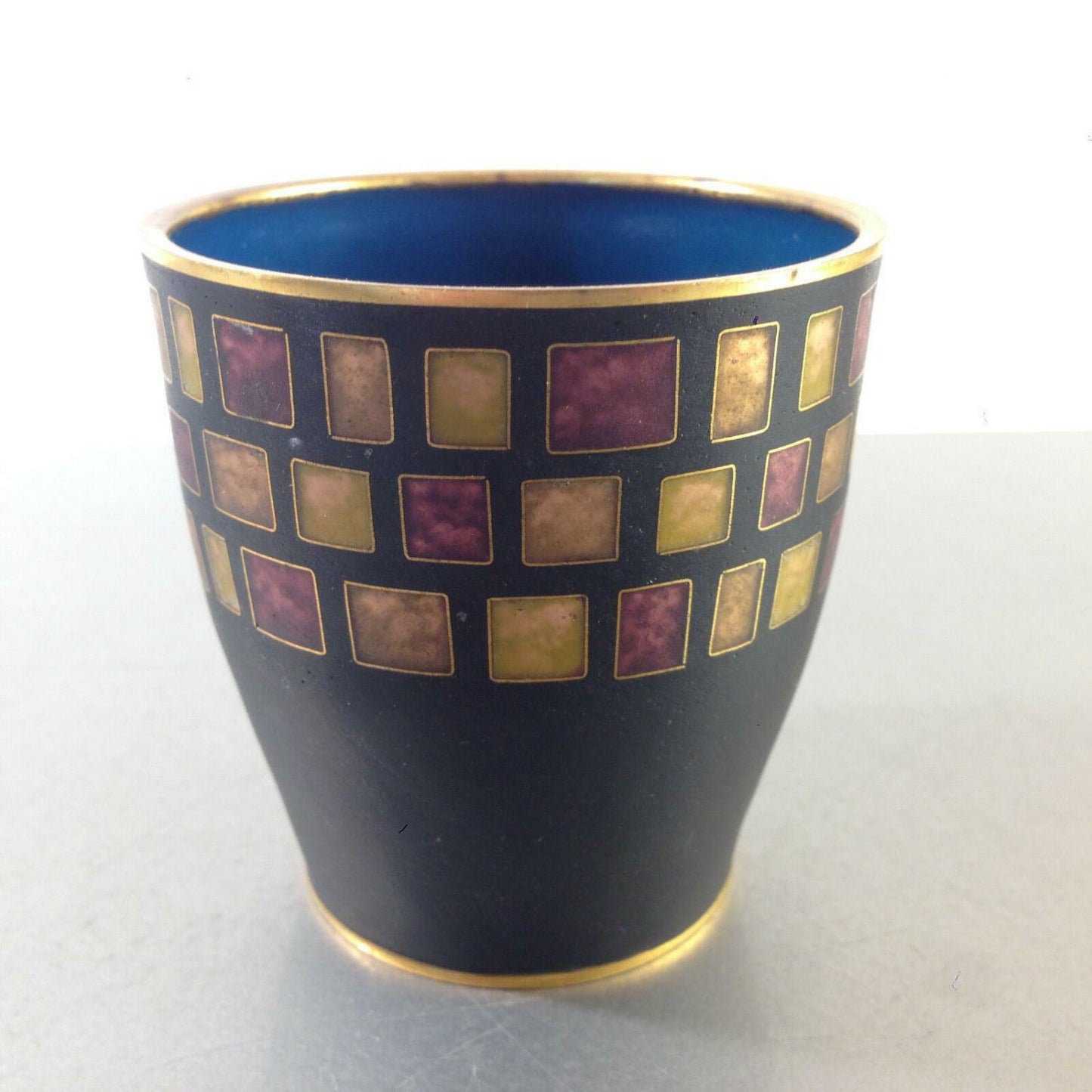 Käthe RUCKENBROD Becher Gefäß Cloisonne Email  Dose Emaille 50er 60er 