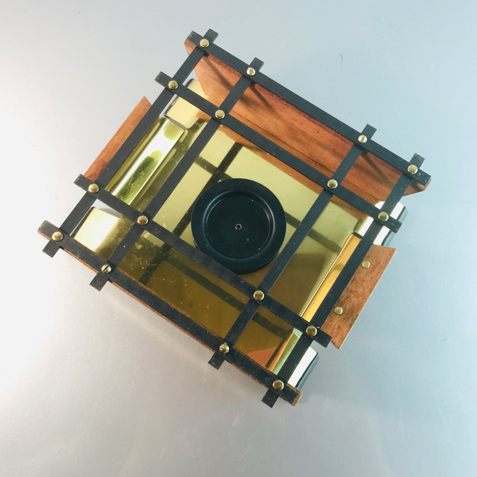 Stövchen Metall Messing Teak Holz 50er 60er MID CENTURY Rechaude