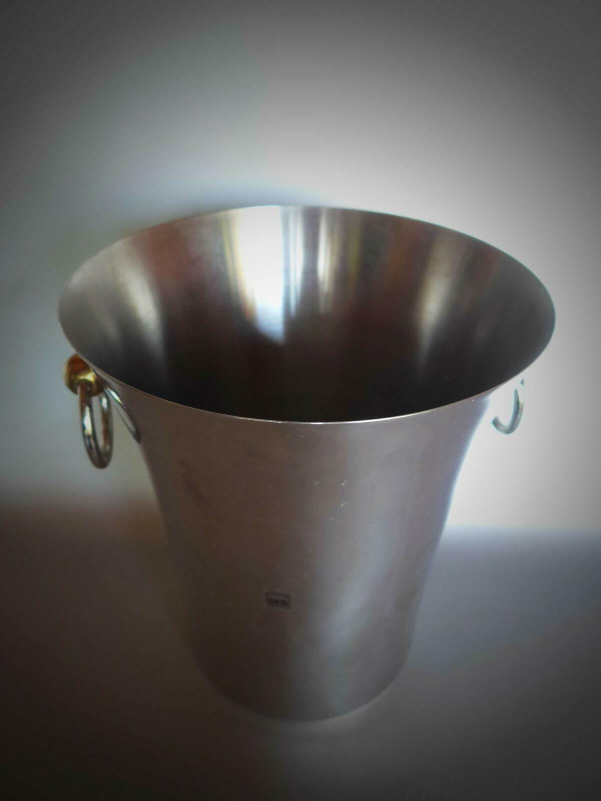 SKS DESIGN Sektkühler Sekteimer Edelstahl mit LABEL H 23 cm Cocktail 80er