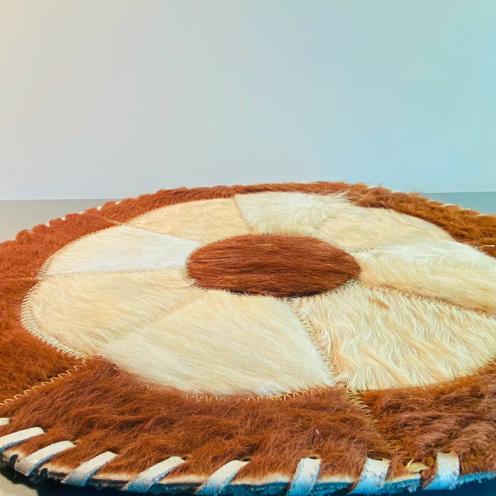 Teppich Leder Fell 39,5 cm Deko Vintage Untersetzer Platzset