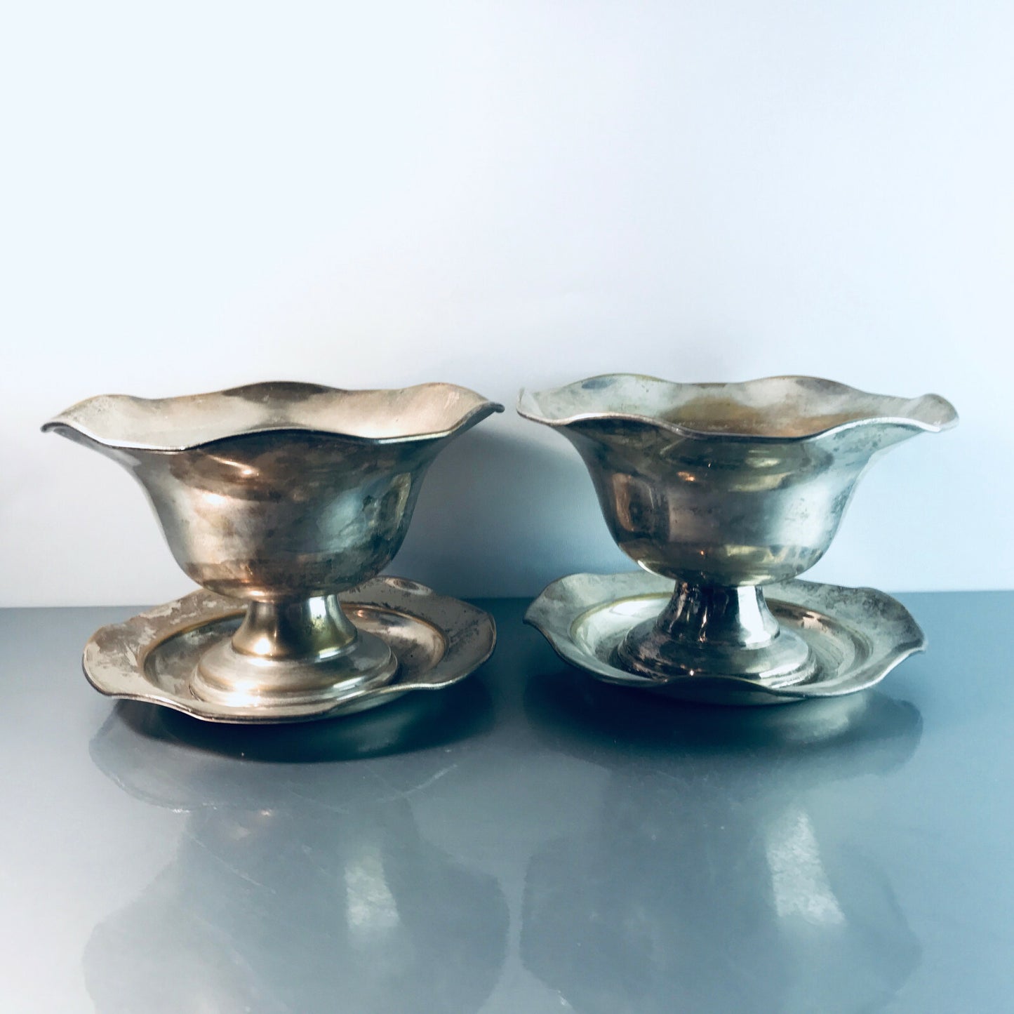 Schalen Set versilbert Vintage MID CENTURY 40er 50er Übertopf Schüssel