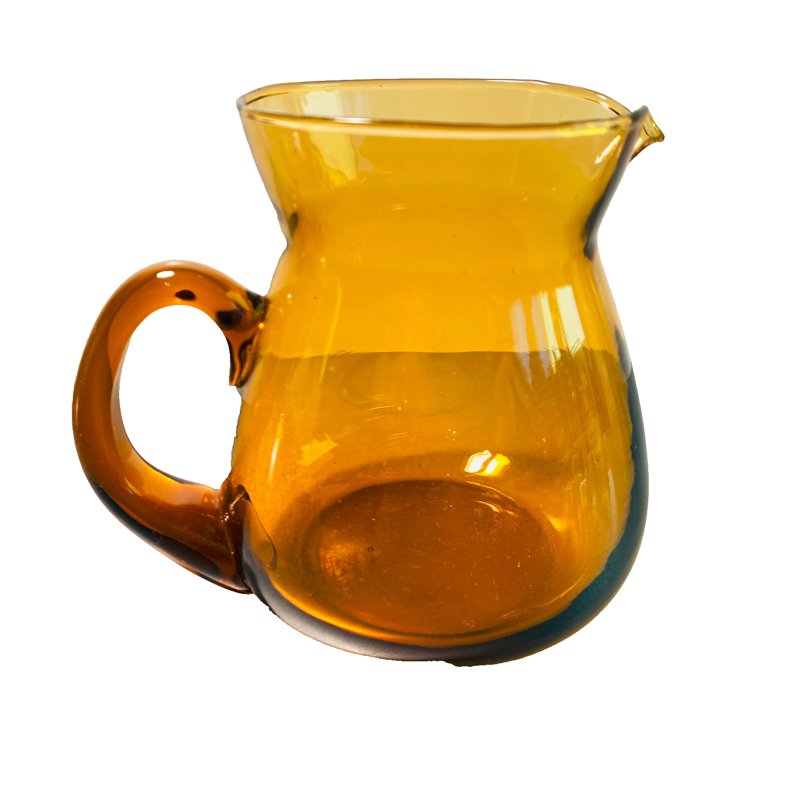 Kanne Karaffe 50er 60er 12 cm Bernstein braun VINTAGE Glas Saftkrug