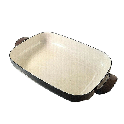 Emaille Form Backform Bratenform braun 23 x 33 cm H 5,5 cm Auflaufform
