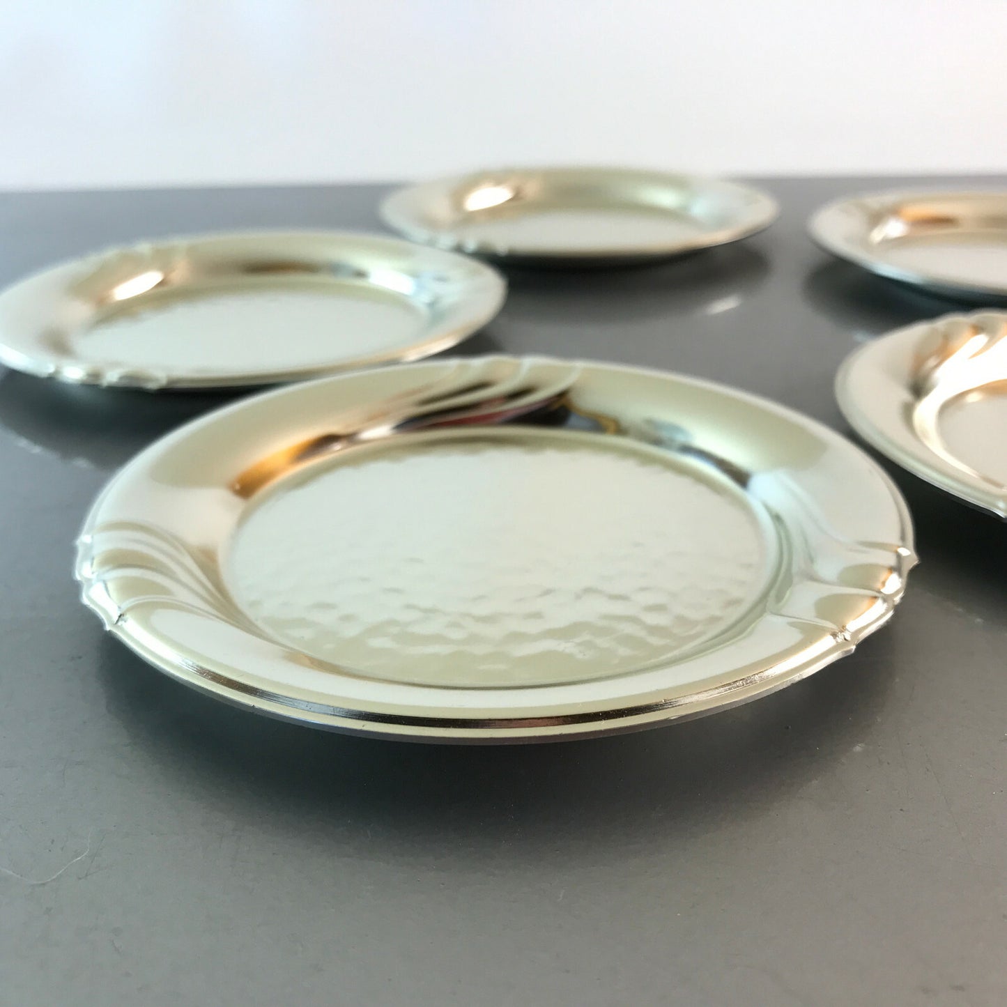 SONNAU Untersetzer 50er 60er Vintage 11  cm Alu Unterteller Teller Set