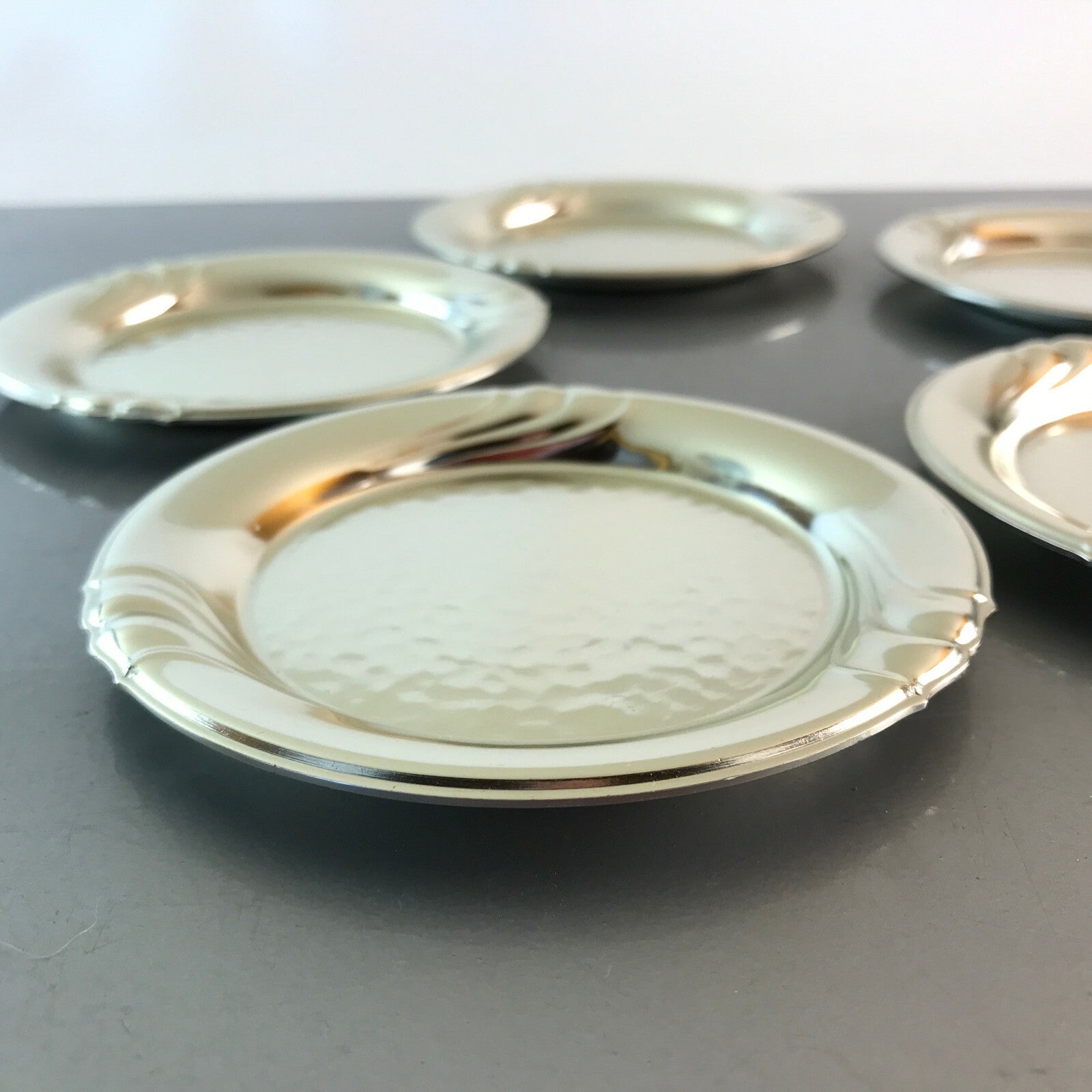 SONNAU Untersetzer 50er 60er Vintage 11  cm Alu Unterteller Teller Set