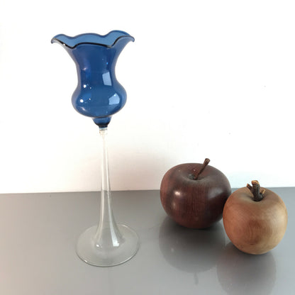 Lauscher Vintage Vase Kerzenhalter 50er 60er 20,5 cm MID CENTURY blau