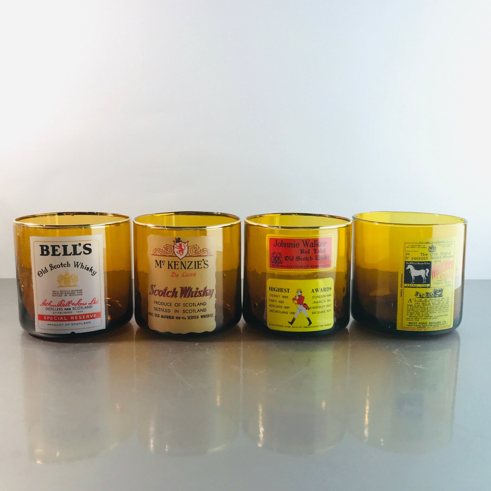 Whiskygläser GLAS Whisky Whiskey BRAUN H 8,5 cm Whyskyglas BERNSTEIN
