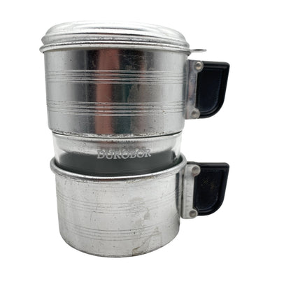 Belgischer Tassenfilter Teller Filter Alu  Set Tasse Durobor Kaffee Glas H 12,2