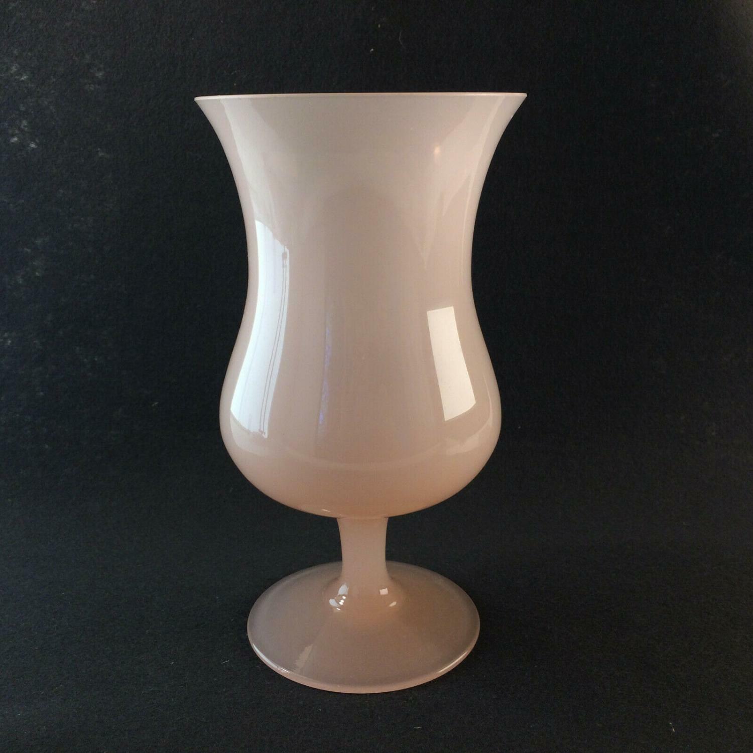 Vintage Vase rosa 50er 60er Rose 20,5 cm Vase Glas Pokal