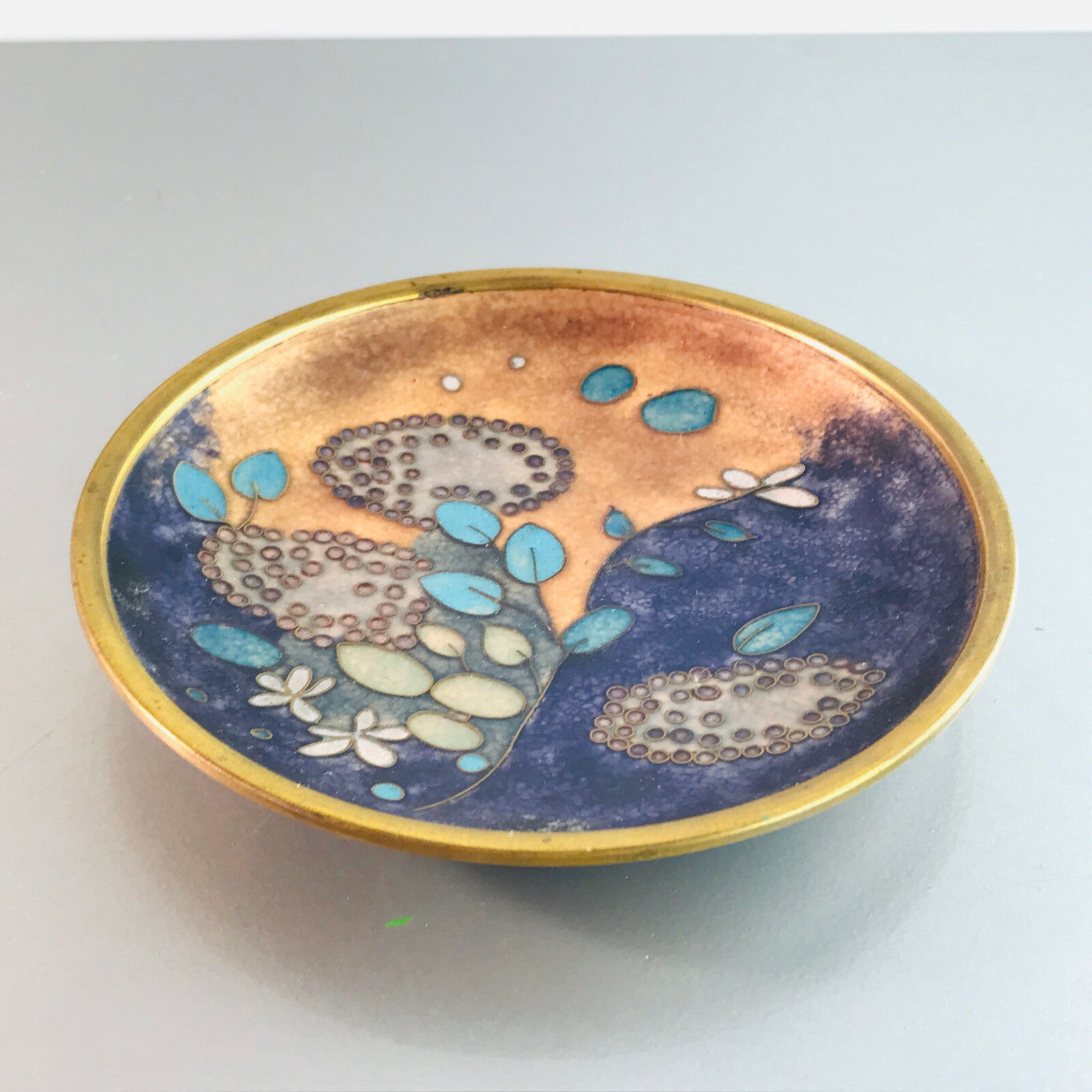 Käthe RUCKENBROD (sig.) Teller Matt Emaille 50er MID CENTURY Mattemaille