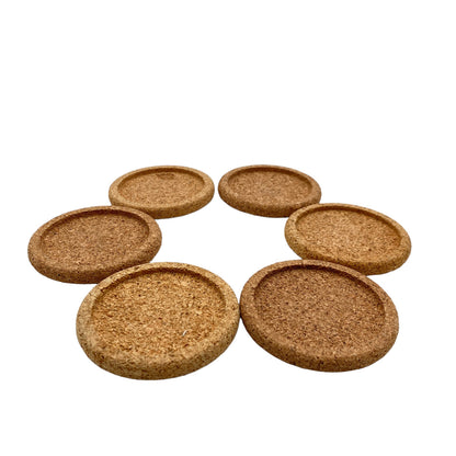 Untersetzer KORK Gläser Sektgläser Weingläser SET Teegläser D 6,5 cm (innen)