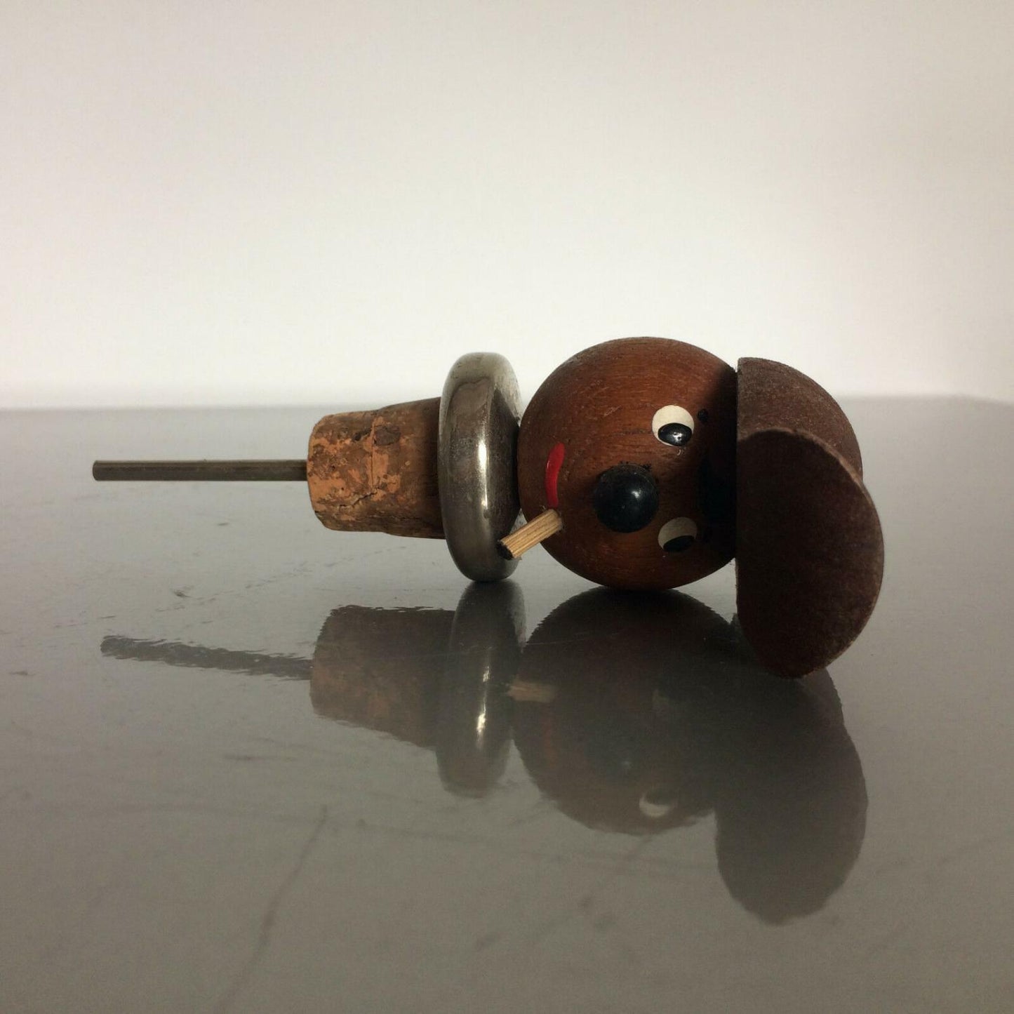 Ausgießer Dosierer Schnaps 50er 60er MID CENTURY Holz mit Deckel & Kork