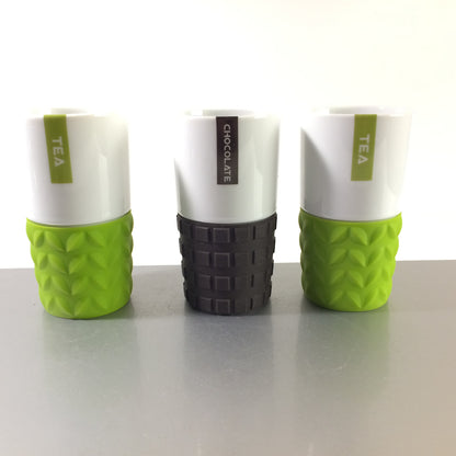 spizy DENMARK 3er Set Becher Tea Tee & Chocolate mit Silikonhülle 12,5 cm