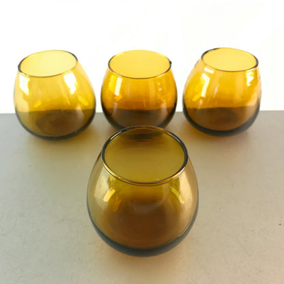 Vintage Schnapsgläser GLAS 50er 60er MID CENTURY Bernstein 5,6 cm