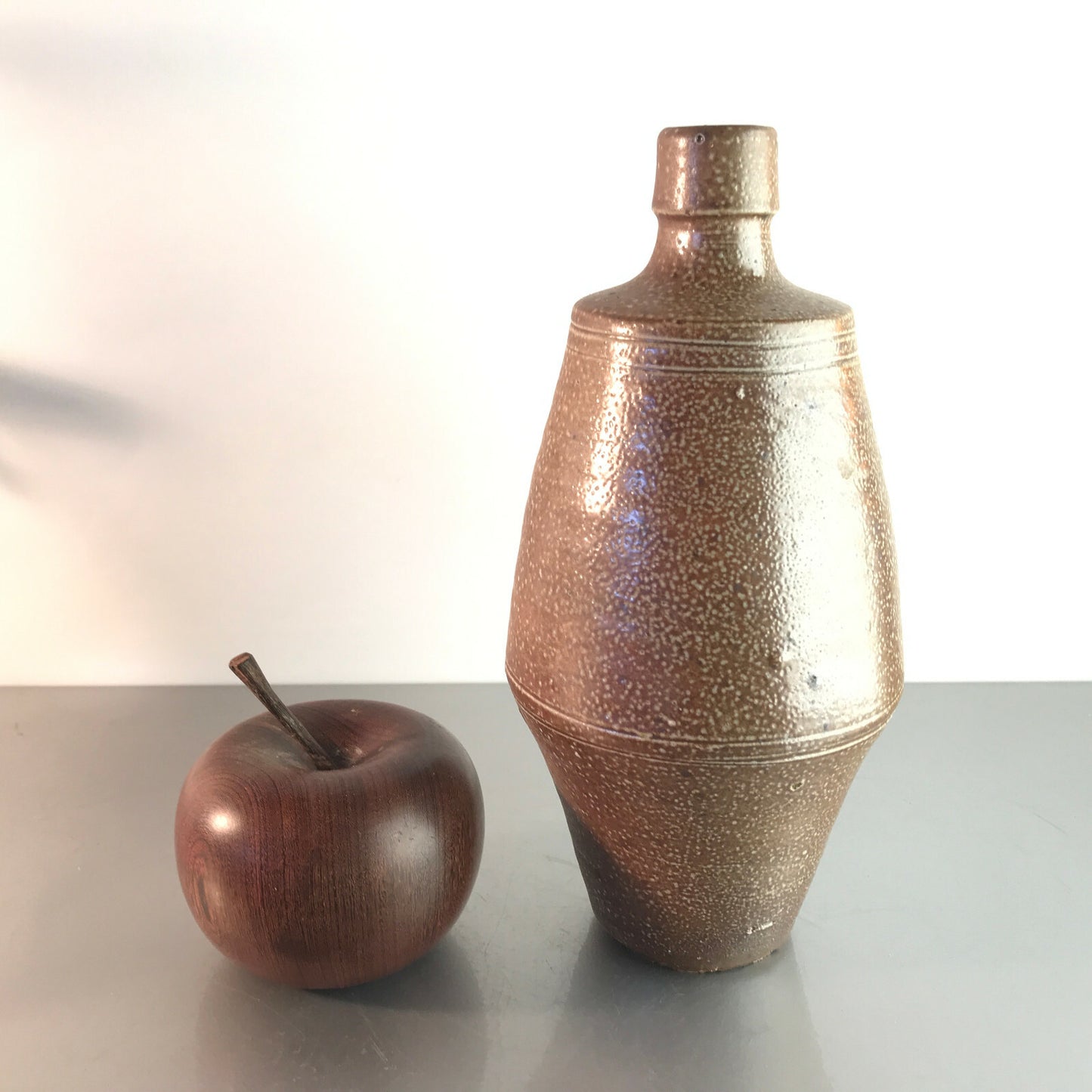VINTAGE Vase braun 50er 60er 21 cm  MID CENTURY Keramik 