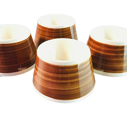 Keramik Eierbecher 4 er Set braun beige Vintage 60er