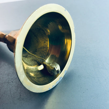 Klingel Metall 60er 70er H 14 cm Messing Rezeption Glocke Tischglocke