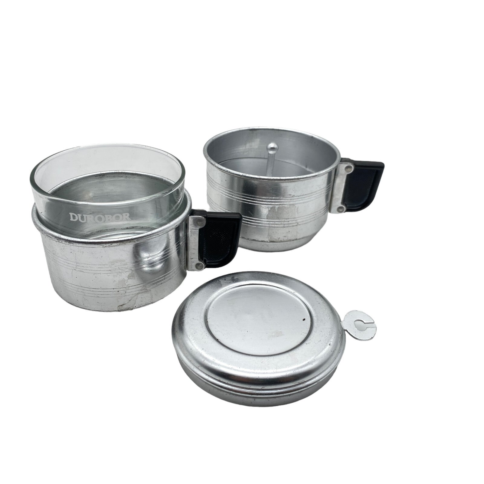 Belgischer Tassenfilter Teller Filter Alu  Set Tasse Durobor Kaffee Glas H 12,2