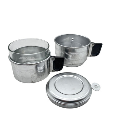 Belgischer Tassenfilter Teller Filter Alu  Set Tasse Durobor Kaffee Glas H 12,2