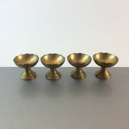 Messing Eierbecher Becher 50er 60er Vintage H 4 cm 4er Set