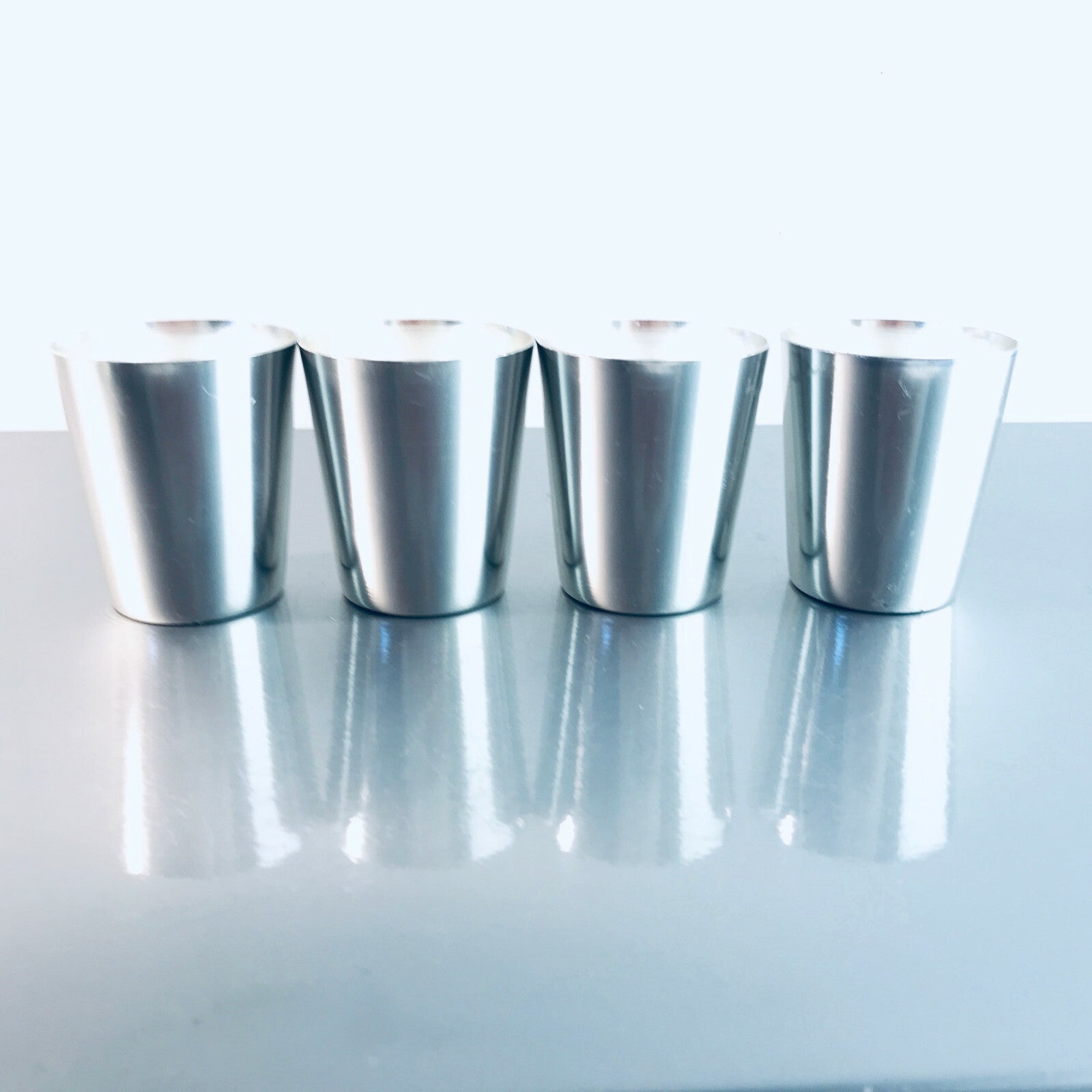 Vintage Becher Alu 50er 60er MID CENTURY 7 cm 4er Set
