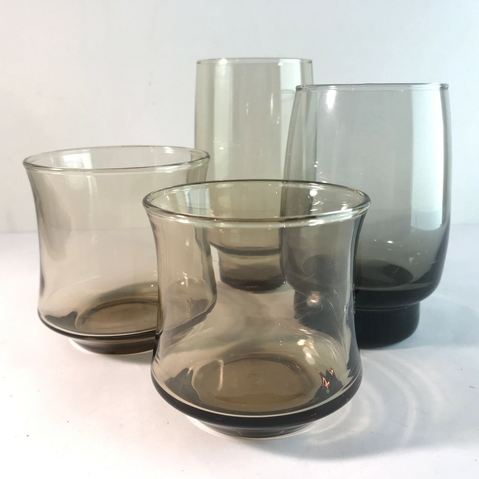 Vintage Rauchglas Vasen Set 50er 60er MID CENTURY Vase Glas Gläser