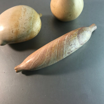 Obst aus Stein Naturstein Banane H 11 cm Birne Mango Früchte orginal Größ