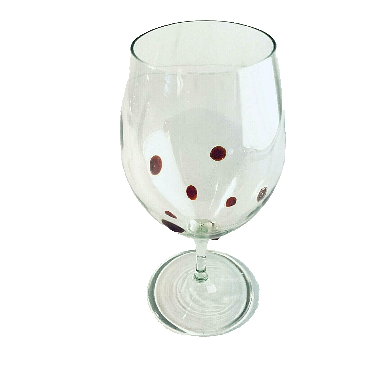 Likörglas Schnapsglas Glas 13,5 cm 60er 70er Einschmelungen rote Punkte