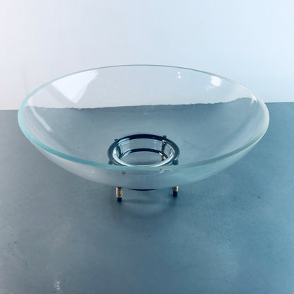 VINTAGE Schale 50er 60er MID CENTURY auf Halter Schüssel D 21 cm Glas