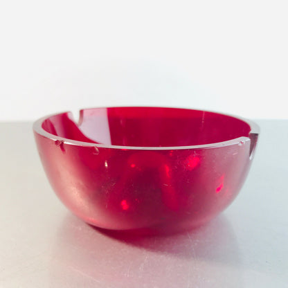 MID CENTURY Ascher rot Aschenbecher 10,6 cm 50er 60er Glas