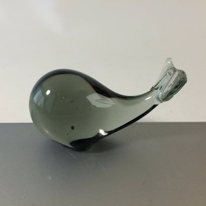 Glaswal Rauchglas L 10,5  cm Wal Fisch Glas Vintage