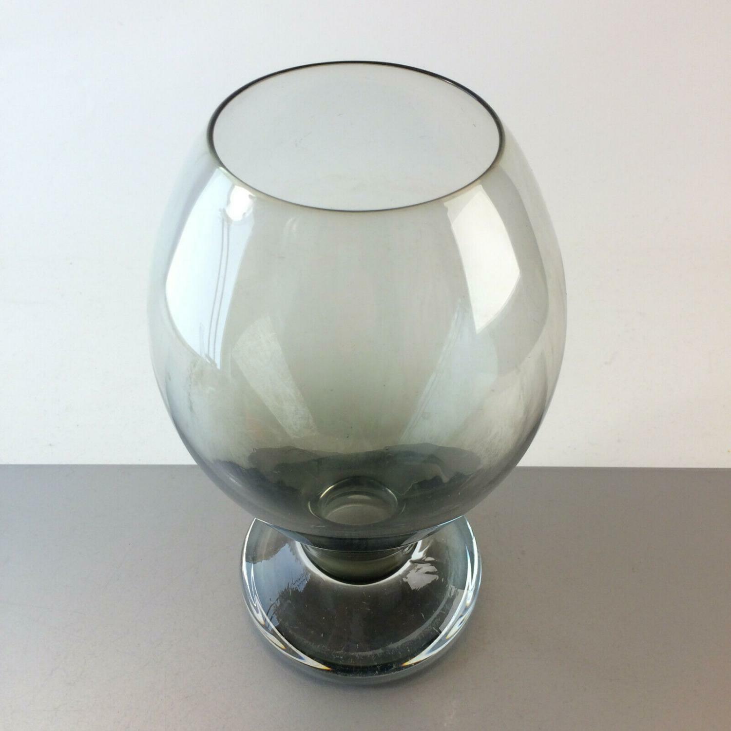 Rauchglas Vase 24 cm 50er 60er MID CENTURY Glas 