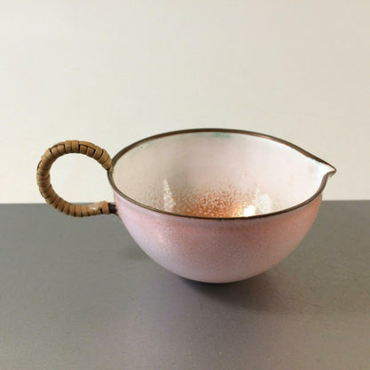 Rahmservice rosa weiß Emaille 40er 50er Milchkännchen Sahnekännchen BUNGE