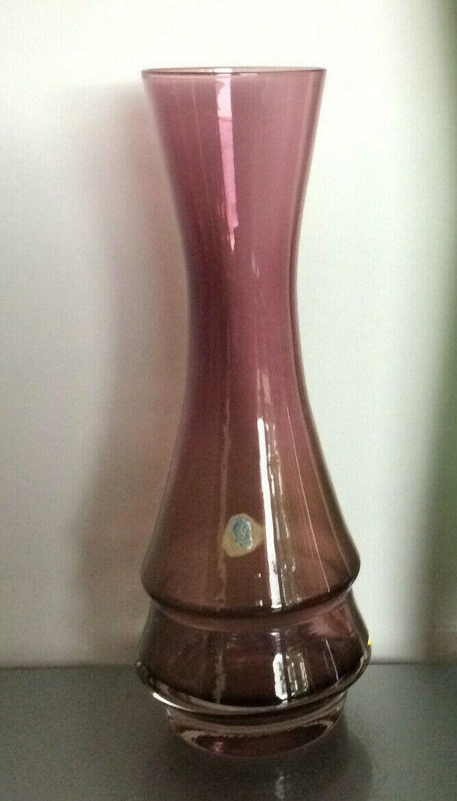Vase lila Taube GLAS Glasvase 50er 60er Vase