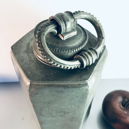 Schraubkanne Zinn Dose 24 cm Schraubverschluss achteckig 1842