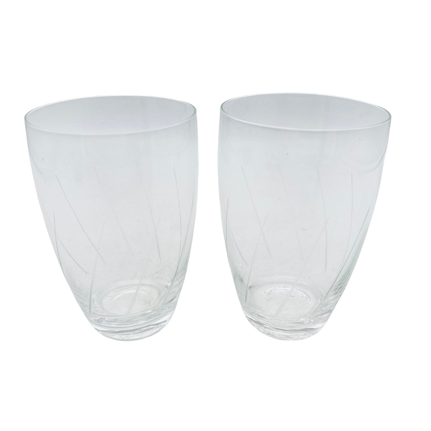 Wassergläser 105 cm - 2 er Set - beschliffen Rillen 50er 60er Gläser Glas