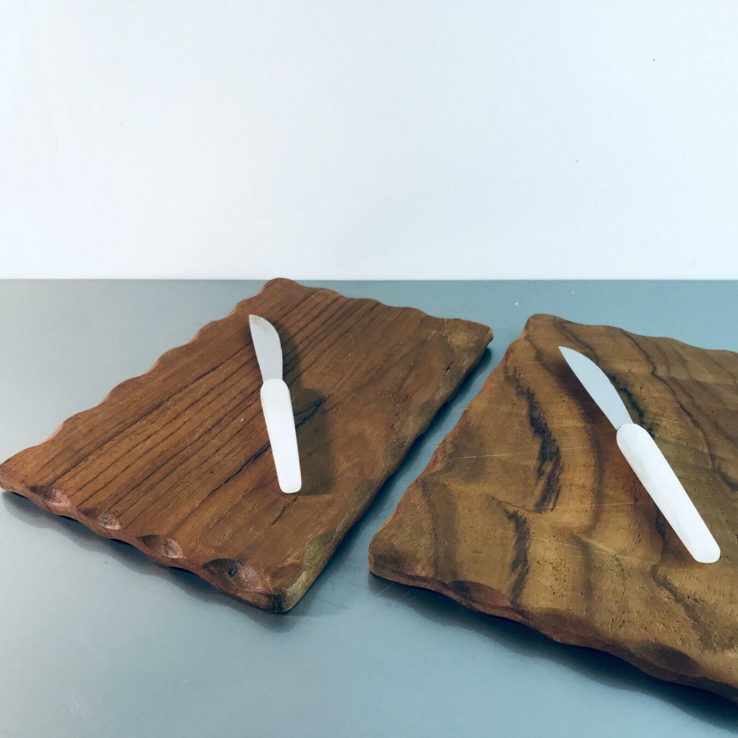 Brettchen Schnittenbrettchen Vesper mit Messer Teak Vintage 50er 60er 