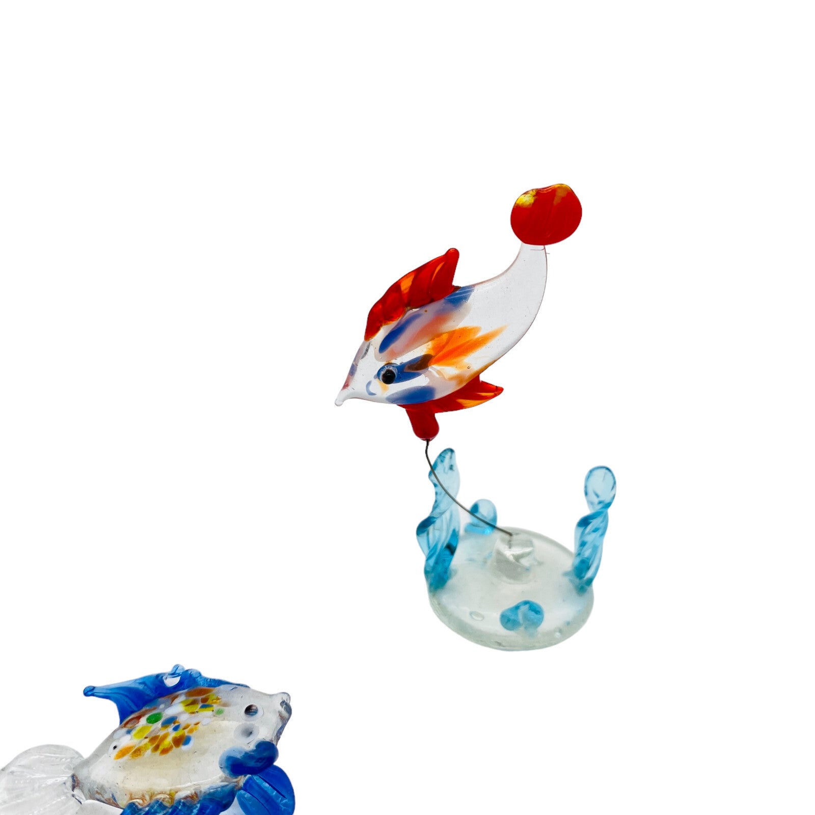 Fische mit Blasen Dekoration Glas Vintage ca 13 cm 60er 70er Tierfigur