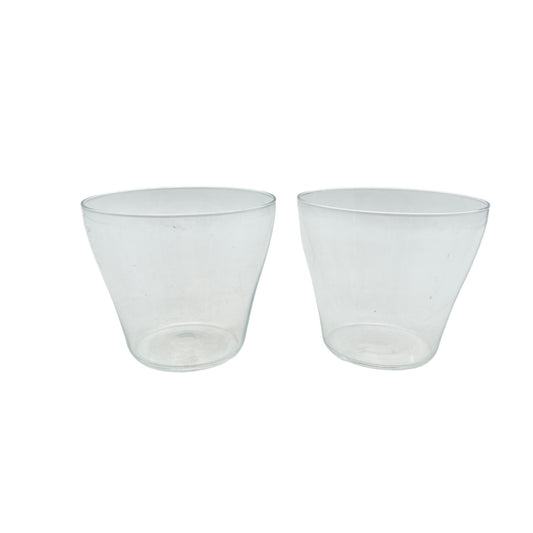 WMF Teegläser f. Halter 50er 60er Vintage MID CENTURY Teetassen Glas H 6,7 cm