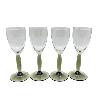 Vintage 4 er Set  Rauchglas grau 17,2 cm Likörgläser Gläser Trinkgläser Glas